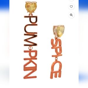 Betsey Johnson Pumpkin Spice Earrings - Orange and Gold